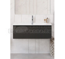 Тумба с раковиной BelBagno Uno 100 подвесная, 1 ящик, матовая темно-серая