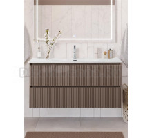 Тумба с раковиной BelBagno Uno 120 подвесная, 2 ящика, матовая бежевая