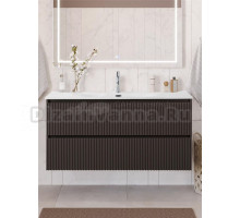 Тумба с раковиной BelBagno Uno 120 подвесная, 2 ящика, матовая темно-серая