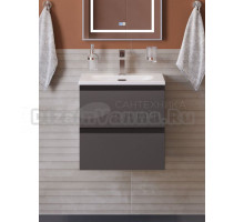 Тумба с раковиной BelBagno Kraft 39 50 подвесная, матовая темно-серая, раковина bb-8099-3-50