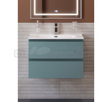 Тумба с раковиной BelBagno Kraft 39 70 подвесная, матовая голубая, раковина bb700/390etl