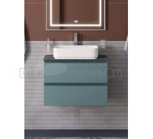 Тумба с раковиной BelBagno Kraft 60 подвесная, матовая голубая, столешница kep-60-grn, раковина BB1304