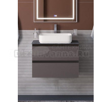 Тумба с раковиной BelBagno Kraft 60 подвесная, матовая темно-серая, столешница kep-60-grn, раковина BB1304