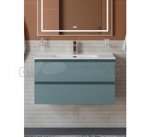 Тумба с раковиной BelBagno Kraft 80 подвесная, матовая голубая, раковина bb800etl