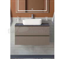 Тумба с раковиной BelBagno Kraft 80 подвесная, матовая бежевая, столешница kep-80-grn, раковина BB1304