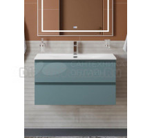 Тумба с раковиной BelBagno Kraft 90 подвесная, матовая голубая, раковина bb-8099-90