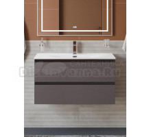 Тумба с раковиной BelBagno Kraft 90 подвесная, матовая темно-серая, раковина bb-8099-90