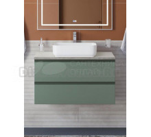 Тумба с раковиной BelBagno Kraft 90 подвесная, матовая еловая, столешница kep-90-mgl, раковина BB1304