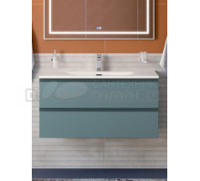 Тумба с раковиной BelBagno Kraft 100 подвесная, матовая голубая, раковина bb-8099-100