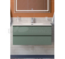 Тумба с раковиной BelBagno Kraft 100 подвесная, матовая еловая, раковина bb-8099-100