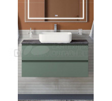 Тумба с раковиной BelBagno Kraft 100 подвесная, матовая еловая, столешница kep-100-grn, раковина BB1304