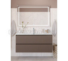 Мебель для ванной комнаты BelBagno Uno 120 подвесная, 2 ящика, матовая бежевая