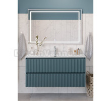 Мебель для ванной комнаты BelBagno Uno 120 подвесная, 2 ящика, матовая голубая