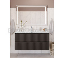 Мебель для ванной комнаты BelBagno Uno 120 подвесная, 2 ящика, матовая темно-серая