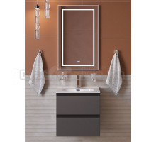 Мебель для ванной комнаты BelBagno Kraft 39 50 подвесная, матовая темно-серая, раковина bb500/390etl