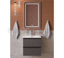 Мебель для ванной комнаты BelBagno Kraft 39 50 подвесная, матовая темно-серая, раковина bb-8099-3-50