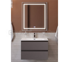 Мебель для ванной комнаты BelBagno Kraft 60 подвесная, матовая темно-серая, раковина bb600etl