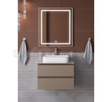 Мебель для ванной комнаты BelBagno Kraft 60 подвесная, матовая бежевая, столешница kep-60-bo, раковина BB1304