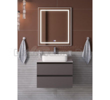 Мебель для ванной комнаты BelBagno Kraft 60 подвесная, матовая темно-серая, столешница kep-60-bo, раковина BB1304