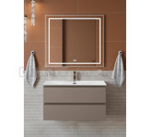 Мебель для ванной комнаты BelBagno Kraft 80 подвесная, матовая бежевая, раковина bb-8099-80