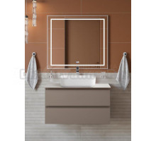 Мебель для ванной комнаты BelBagno Kraft 80 подвесная, матовая бежевая, столешница kep-80-bo, раковина BB1304