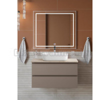 Мебель для ванной комнаты BelBagno Kraft 80 подвесная, матовая бежевая, столешница kep-80-mco, раковина BB1304