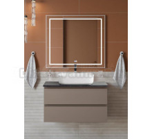 Мебель для ванной комнаты BelBagno Kraft 80 подвесная, матовая бежевая, столешница kep-80-mno, раковина BB1304