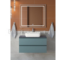 Мебель для ванной комнаты BelBagno Kraft 80 подвесная, матовая голубая, столешница kep-80-grn, раковина BB1304