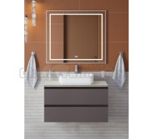 Мебель для ванной комнаты BelBagno Kraft 80 подвесная, матовая темно-серая, столешница kep-80-mgl, раковина BB1304