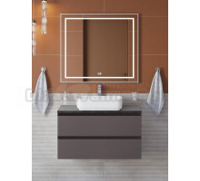 Мебель для ванной комнаты BelBagno Kraft 80 подвесная, матовая темно-серая, столешница kep-80-mno, раковина BB1304