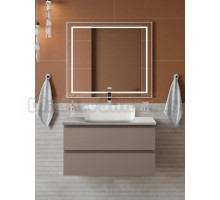 Мебель для ванной комнаты BelBagno Kraft 90 подвесная, матовая бежевая, столешница kep-90-mgl, раковина BB1304