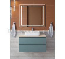 Мебель для ванной комнаты BelBagno Kraft 90 подвесная, матовая голубая, столешница kep-90-mco, раковина BB1304