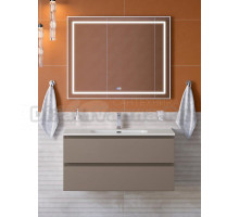 Мебель для ванной комнаты BelBagno Kraft 100 подвесная, матовая бежевая, раковина bb1000etl