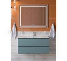 Мебель для ванной комнаты BelBagno Kraft 100 подвесная, матовая голубая, раковина bb1000etl