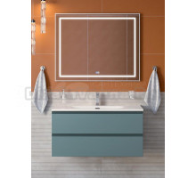 Мебель для ванной комнаты BelBagno Kraft 100 подвесная, матовая голубая, раковина bb-8099-100