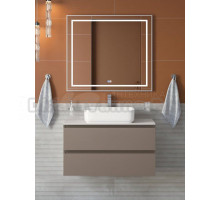 Мебель для ванной комнаты BelBagno Kraft 100 подвесная, матовая бежевая, столешница kep-100-bo, раковина BB1304