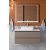 Мебель для ванной комнаты BelBagno Kraft 100 подвесная, матовая бежевая, столешница kep-100-mco, раковина BB1304