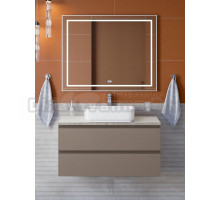 Мебель для ванной комнаты BelBagno Kraft 100 подвесная, матовая бежевая, столешница kep-100-mgl, раковина BB1304