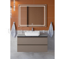 Мебель для ванной комнаты BelBagno Kraft 100 подвесная, матовая бежевая, столешница kep-100-mno, раковина BB1304