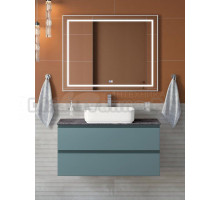 Мебель для ванной комнаты BelBagno Kraft 100 подвесная, матовая голубая, столешница kep-100-grn, раковина BB1304