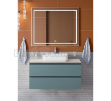 Мебель для ванной комнаты BelBagno Kraft 100 подвесная, матовая голубая, столешница kep-100-mgl, раковина BB1304