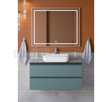 Мебель для ванной комнаты BelBagno Kraft 100 подвесная, матовая голубая, столешница kep-100-mno, раковина BB1304