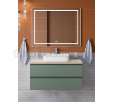 Мебель для ванной комнаты BelBagno Kraft 100 подвесная, матовая еловая, столешница kep-100-mco, раковина BB1304