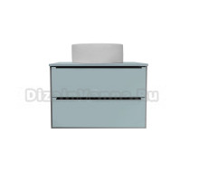 Тумба с раковиной Runo Мальта 70 подвесная, серая, бирюзовая