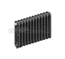 Радиатор стальной трубчатый TUBOG Classic Ventil 3037 DV1 3 трубы, 12 секций, нижнее универсальное подключение, титан RAL 9223 matt