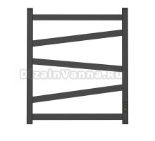 Полотенцесушитель электрический APEXTERMO Genesis GN00165BM 60x55 см, подключение справа, слева, скрытое подключение справа, матовый черный, лесенка, из стали