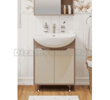 Тумба под раковину без столешницы Runo Эконова 50 напольная, какао-бежевая