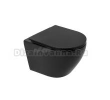 Унитаз подвесной CHARUS Estella EWC700-121B каскадный слив, матовый черный