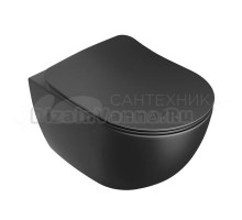 Унитаз подвесной Ravak Chrome RimOFF безободковый, сиденье с микролифтом, черный