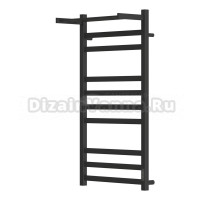 Полотенцесушитель электрический APEXTERMO Terra TR01105BM 100x55 см, подключение справа, слева, скрытое подключение справа, матовый черный, лесенка, из стали, с полкой
